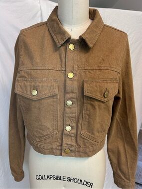 Mustard brown Cropped Jean Jacket